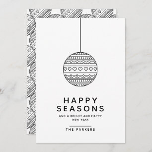 Happy Seasons Greeting card with Christmas Ball