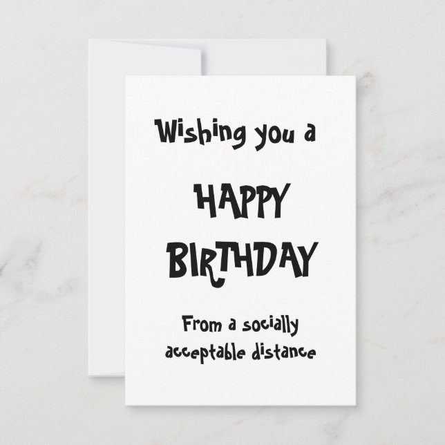 Happy Self Isolating Birthday Social Distancing (Front)