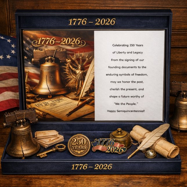Happy Semiquincentennial America 250  Holiday Card (Commemorating 250 years of liberty, legacy, and the enduring spirit of “We the People.” keepsake )