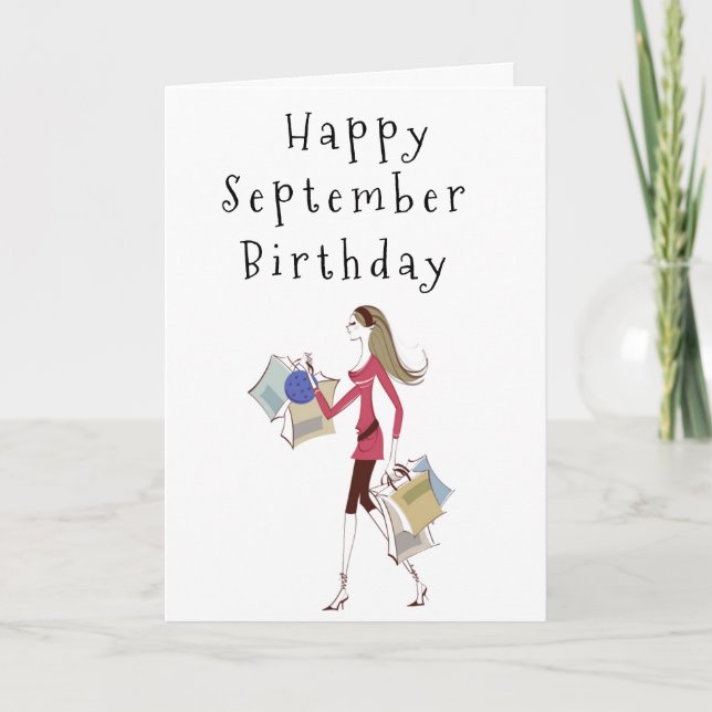 HAPPY ***SEPTEMBER*** BIRTHDAY FOR **HER** CARD (Front)