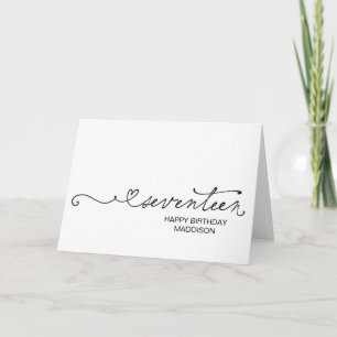 Happy Seventeenth Birthday Turning Seventeen 17th Card