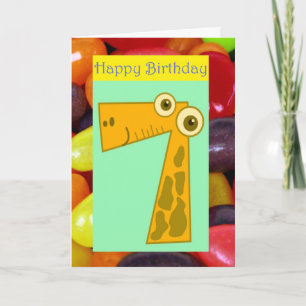 Happy seventh birthday 7th birthday turning seven card