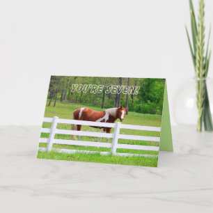 Happy Seventh Birthday Paint Horse Card