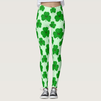Happy Shamrock Cute St. Patrick's Day Leggings