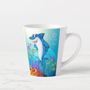 Happy Shark Cartoon-23685 Latte Mug