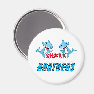 Happy Shark Family Brothers  Magnet
