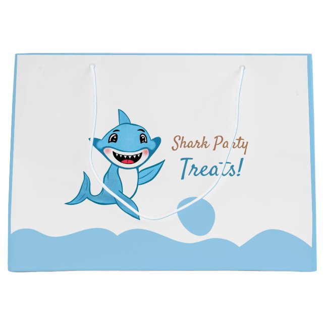 Happy Shark Family  Large Gift Bag (Front)