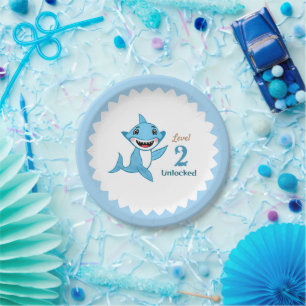 Happy Shark Family Level Two Paper Plate
