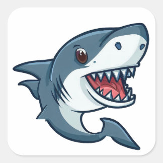 Happy Shark Square Sticker