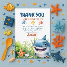 Happy Shark Under the Sea Birthday Thank You
