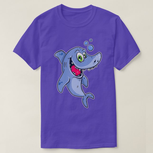 Happy Shark Under Water  T-Shirt (Design Front)