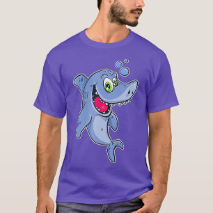 Happy Shark Under Water  T-Shirt