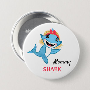 Happy SharkFamily Mummy 7.5 Cm Round Badge