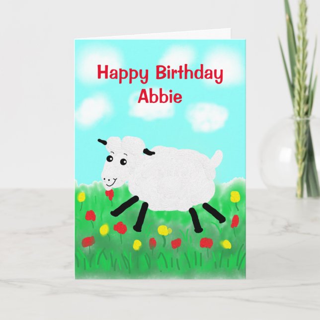 Happy Sheep Birthday Card (Front)