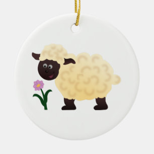 Happy Sheep Ceramic Tree Decoration
