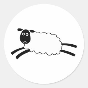 Happy Sheep Classic Round Sticker