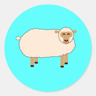Happy Sheep Classic Round Sticker