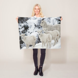 Happy Sheep Family Fleece Blanket