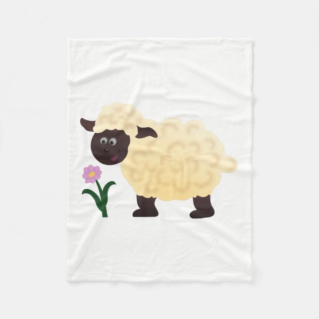 Happy Sheep Fleece Blanket (Front)