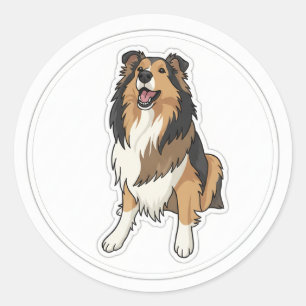 Happy Sheltie Classic Round Sticker
