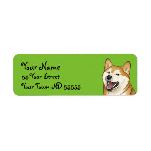 Happy Shiba Inu Dog Japanese Address Labels