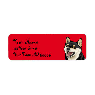 Happy Shiba Inu Dog Japanese Address Labels