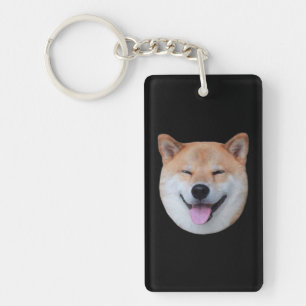 Happy shiba inu face Smiling dog gift Key Ring
