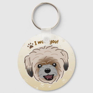 Happy Shih Tzu Dog Lover I Woof You Paws Key Ring