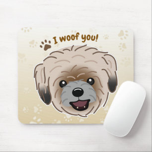 Happy Shih Tzu Dog Lover I Woof You Paws Mouse Mat