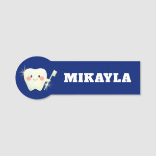 Happy Shiny Tooth Dental   Name Tag