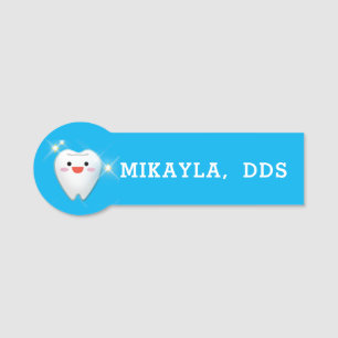 Happy Shiny Tooth Dental   Name Tag
