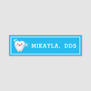 Happy Shiny Tooth Dental   Name Tag