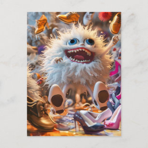 Happy Shoes Monster in happy world Postcard