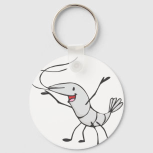 Happy Shrimp Cartoon Key Ring