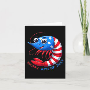 Happy Shrimp Celebrate 4th Of July Kids Men Women  Card