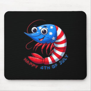 Happy Shrimp Celebrate 4th Of July Kids Men Women Mouse Mat