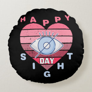 Happy Sight Day Round Cushion
