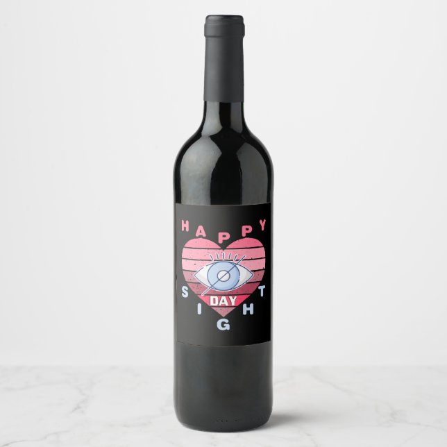 Happy Sight Day Wine Label (Front)