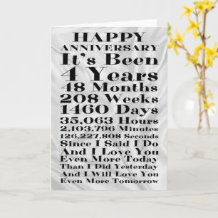 Happy Silk 4th Wedding Anniversary Card