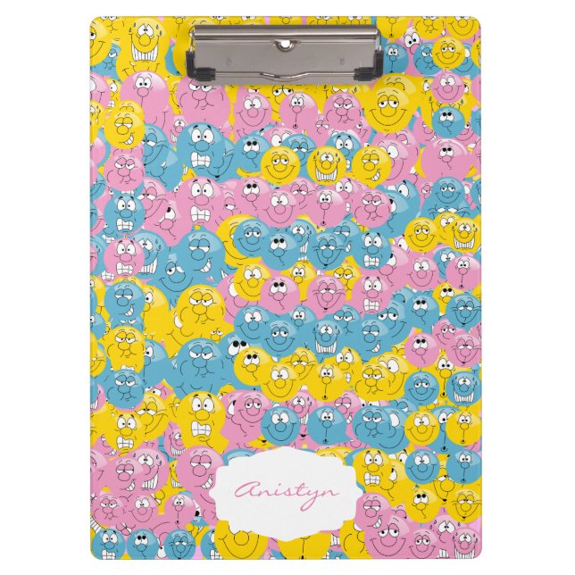 Happy, Silly, and Funny 😊 Emoji Faces Clipboard (Front)