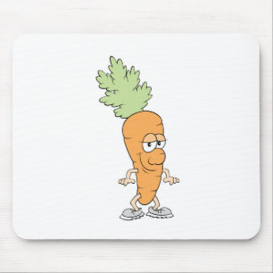 happy silly carrot cartoon mouse mat