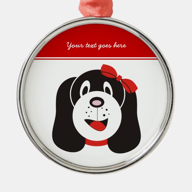 Happy silly puppy custom ornament (Front)
