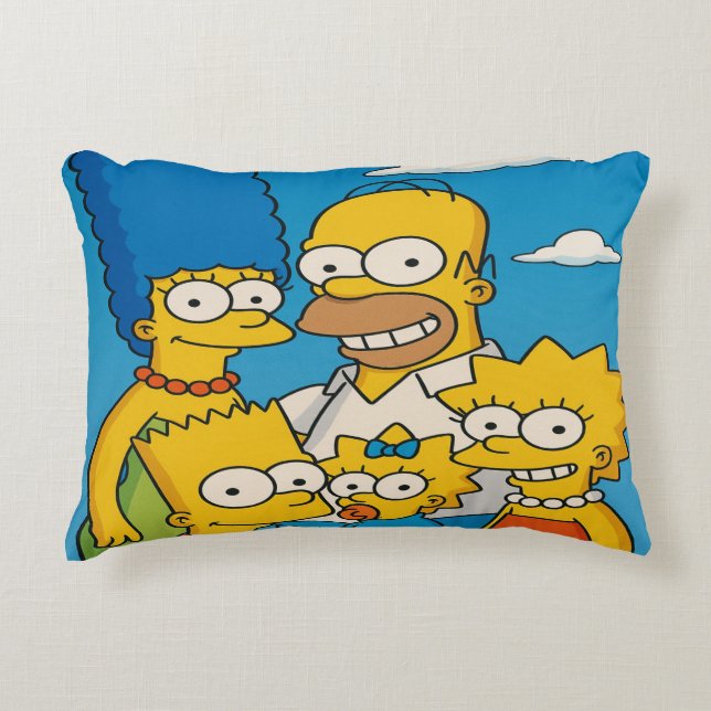 Happy Simpsons Family Fun Decorative Cushion (Front)