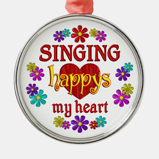 Happy Singing Metal Tree Decoration (Front)