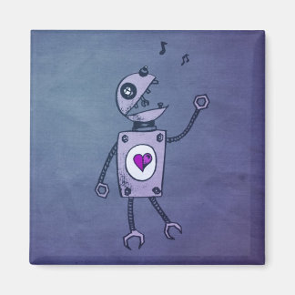 Happy Singing Retro Robot Magnet