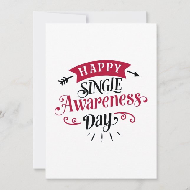 Happy Single Awareness Day Thank You Card (Front)