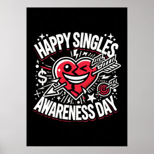 Happy Singles Awareness Day, Anti Valentine’s Day Poster