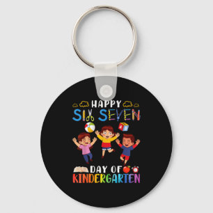 Happy Six Seven Day Of Kindergarten Student Back T Key Ring