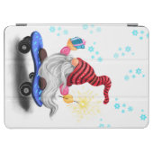 Happy Skater Gnome with Gifts and Sparkler - Funny iPad Air Cover (Horizontal)