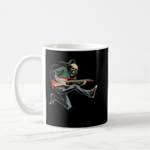 Happy Skeleton Guitar Guy Spooky Halloween Rock Ba Coffee Mug